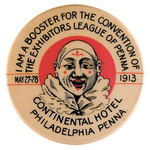 "EXHIBITORS LEAGUE" RARE 1913 BUTTON.