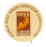 RARE BUTTON FOR "WORLDWIDE RADIO AMATEUR CONVENTION."