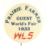 "WLS" RADIO "PRAIRIE FARMER-GUEST 1933."