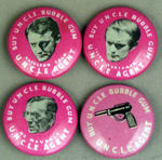 U.N.C.L.E. BUBBLE GUM PREMIUM BUTTONS.