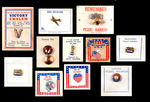 WWII-VICTORY EMBLEMS ON ORIGINAL CARDS.