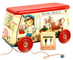 GONG BELL MILK TRUCK PULL TOY.