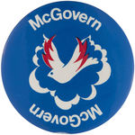 "McGOVERN" FLYING PEACE DOVE 1972 BUTTON.