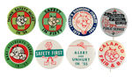 OUTSTANDING GROUP OF CLASSIC 1950s SCARCE & RARE REDDY KILOWATT BUTTONS.
