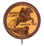 WESTERN MOVIE SERIAL CLUB MEMBERS BUTTON.