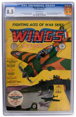 "WINGS COMICS" #1 SEPTEMBER 1940 CGC 8.5 OFF-WHITE PAGES.