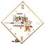 "DRINK BROWNIE CHOCOLATE" SODA CLOCK BY PAM.