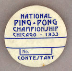"CHICAGO 1933 NATIONAL PING-PONG CHAMPIONSHIP."