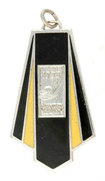 ENAMEL & SILVERED BRASS 1933 PENDANT.