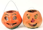 PAPER MACHE' JACK-O-LANTER PAIR.