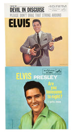 "ELVIS PRESLEY" 45 RPM RECORDS WITH PICTURE SLEEVES.