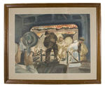 ORIGINAL "WATERCOLOR BY COAST GUARD COMBAT ARTIST JOSEPH DI GEMMA" 1944.