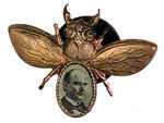 McKINLEY 1896 GOLDBUG LAPEL STUD.