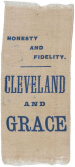 "CLEVELAND AND GRACE" 1884 COATTAIL RIBBON.