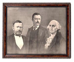 TR, GEORGE WASHINGTON, GRANT "OUR FIGHTING PRESIDENTS" PRINT.