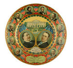 TAFT 1908 JUGATE CLASSIC LITHO TIN PLATE SHOWING GOP STANDARD BEARERS.