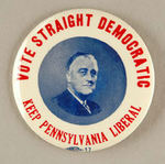 FDR SCARCE PENNSYLVANIA 3.5" BUTTON.