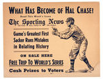 "THE SPORTING NEWS" SIGN WITH BLACKBALLED PLAYER HAL CHASE.