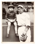 NEW YORK GIANTS PLAYER ARTHUR NEHF AND SON AT BALL PARK NEWS SERVICE PHOTO.