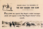 "ROY ROGERS CODE CARD" COMIC BOOK PROMO