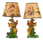 ROY ROGERS/DALE EVANS FIGURAL LAMPS WITH SHADES.