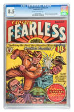 CAPTAIN FEARLESS COMICS #1 AUGUST 1941 CGC 8.5 CREAM TO OFF-WHITE PAGES.