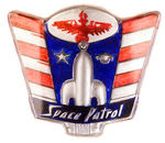 "SPACE PATROL" LARGE AND GRAPHIC PLASTIC PIN.