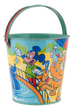 CHEIN SAND PAIL & MECHANICAL BANK FEATURING DISNEY CHARACTERS.