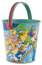 CHEIN SAND PAIL & MECHANICAL BANK FEATURING DISNEY CHARACTERS.