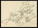 DONALD DUCK PENCIL DRAWING FROM TRUANT OFFICER DONALD.