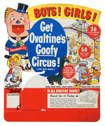 ORPHAN ANNIE “BOYS!  GIRLS!  GET OVALTINE’S GOOFY CIRCUS!” STORE DISPLAY.