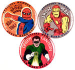 "SUPER-HERO CLUB" BUTTONS FEATURING SPIDER-MAN, IRON MAN, GREEN LANTERN."