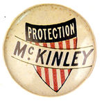 "McKINLEY PROTECTION" RARE 1896 LAPEL STUD.