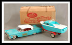 "FLEET LINE MARINE INC." BOXED SET OF CAR WITH BOAT AND TRAILER.