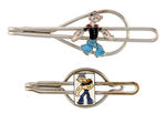 POPEYE ENAMEL TIE BAR 1930s PAIR.