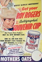 "ROY ROGERS AUTOGRAPHED SOUVENIR CUP"-QUAKER OATS/MOTHERS OATS SIGNS.