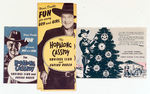 "HOPALONG CASSIDY SAVINGS CLUB AND SAVING RODEO" FOLD-OVERS AND CHRISTMAS CARD.