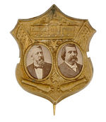 OUTSTANDING BLAINE AND LOGAN 1884 BRASS SHELL STICKPIN.