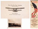 1918 "OFFICIAL FLIGHT OF THE FIRST HANDLEY-PAGE AIRPLANE" LOT.