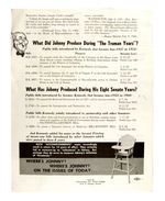 NIXON 1960 BROCHURE CRITICIZES JFK'S 14 YEAR RECORD WITH QUESTION "WHERE'S JOHNNY?"