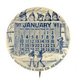 BROWNIES "JANUARY '97" CALENDAR BUTTON W/VISIBLE W&H ADDRESS PLUS RARE BACK PAPER.