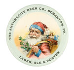 "THE ANTHRACITE BEER CO." CHOICE COLOR SANTA MIRROR.