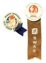 HOWARD JOHNSON RESTAURANT PAIR OF EMPLOYEE BUTTONS.