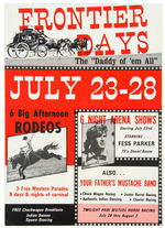 “FRONTIER DAYS” POSTER FEATURING FESS PARKER.