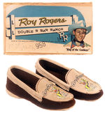 "ROY ROGERS DOUBLE R BAR RANCH" BOXED MOCCASINS.