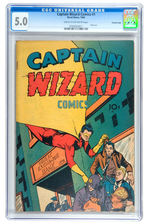 CAPTAIN WIZARD COMICS #1 1946 CGC 5.0 CREAM TO OFF-WHITE PAGES CROWLEY COPY.