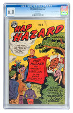 HAP HAZARD COMICS #1 CGC 6.0 SUMMER 1944 WHITE PAGES MILE HIGH COPY.