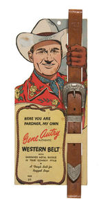 "GENE AUTRY AUTHENTIC WESTERN BELT" ON ORIGINAL STAR CARD.