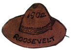 "ROOSEVELT 1904" LEATHER HAT PIN.