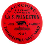 RARE LAUNCH BUTTON FOR AN AIRCRAFT CARRIER AT 1945 PHILADELPHIA NAVY YARD.